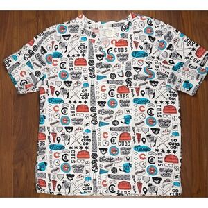 Chicago Cubs Wrigley Field Scrubs All Over Print Size Large